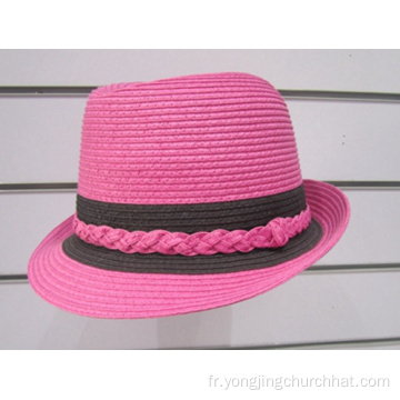 Chapeaux Sun Fedora en tresse de papier fin - YJ36